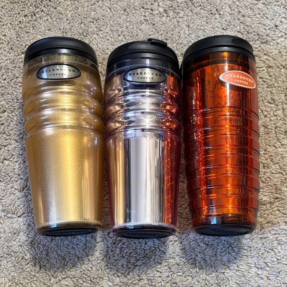 Starbucks Coffee Tumblers Gold, Orange, Rose Gold Lot